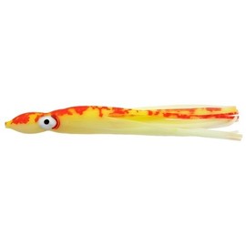 Zak Tackle Challenger Squid (3-Pack), Chartreuse Glow/Orange Spatter