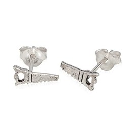 NKlaus Pair of Saw Stud Earrings 925 Silver Craftsman Earrings 9 mm Handsaw Earrings 12896, Sterling Silver