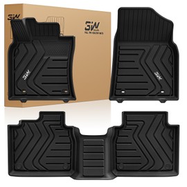3W Floor Mats Fit Lexus ES (2019-2024 ES350/ES300h & 2025 ES300h/ES Hybrid), TPE All Weather Custom Fit Floor Liner for Lexus ES 1st and 2nd Row Car Mats, Black
