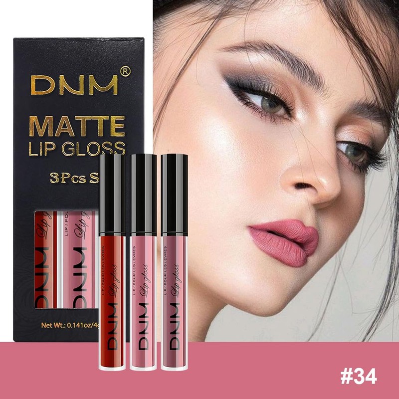 AMY'S DIARY 3Pcs Matte Liquid Lipstick Set, Classic Red Soft