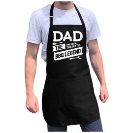 ApronMen - Aprons - Funny Men’s Grilling Aprons - Utility Pockets - One Size Fits Most - Adjustable Neck Strap - Machine Washable - The Man, the Myth