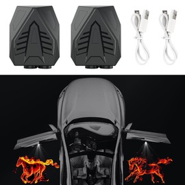 2 Pcs Car Door Projector Lights,Car Door Lights Logo Projector,Welcome Courtesy Ghost Shadow Lamp,Car Door Step Welcome Light Fit for All Car Models(Red)