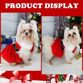 Santa Claus Dog Costume - Xmas Velvet Skirt, Red Dress for Small Dogs & Cats, Christmas Party Outfit (X-Large)