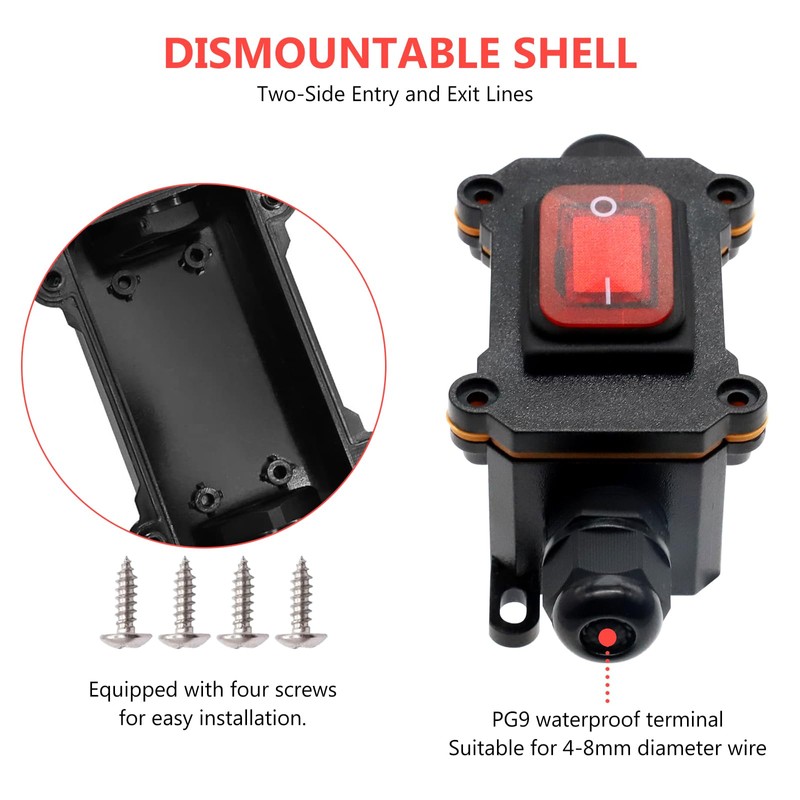 IP67 Waterproof Inline Switch Cable Switch 12 V DC 20