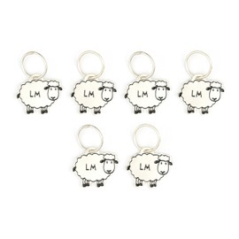 Lantern Moon - Lantern Moon Meadow Metallic Silver-Plated Sheep-Shaped Knitting Ring Stitch Markers - 6 Pieces