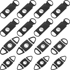 16 Pieces Cigar Cutter Black Plastic Guillotine Cigar Clippers with Double Blades Cigar Accessories (4 Shapes)