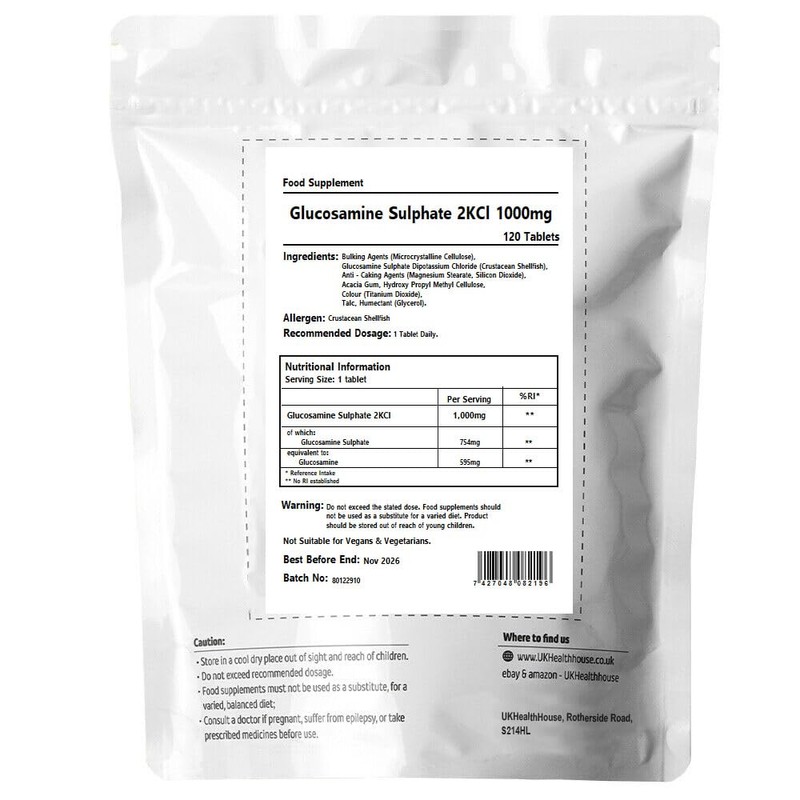 Premium - High Strength Quality Glucosamine Sulphate 2KCL Tablets -