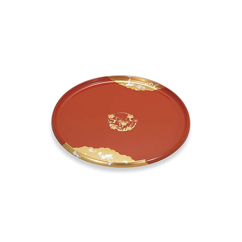 Mitani M17254-6 Yamanaka Lacquerware Bon Vermilion, 10.6 inches (27 cm),
