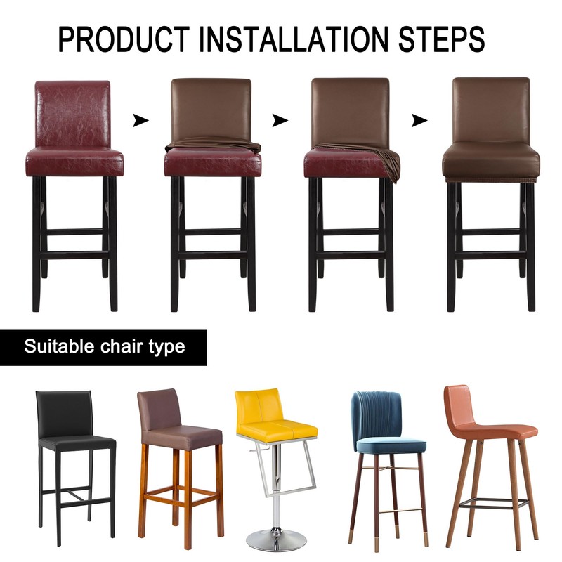 PiccoCasa Pack of 2 Bar Stool Covers, Waterproof Dining Chair