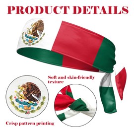 hhdatc Mexican Country Flag Tie Headband with National Flag,Banadan mexico Headband for Men Soccer, Tennis, Workout, Costume