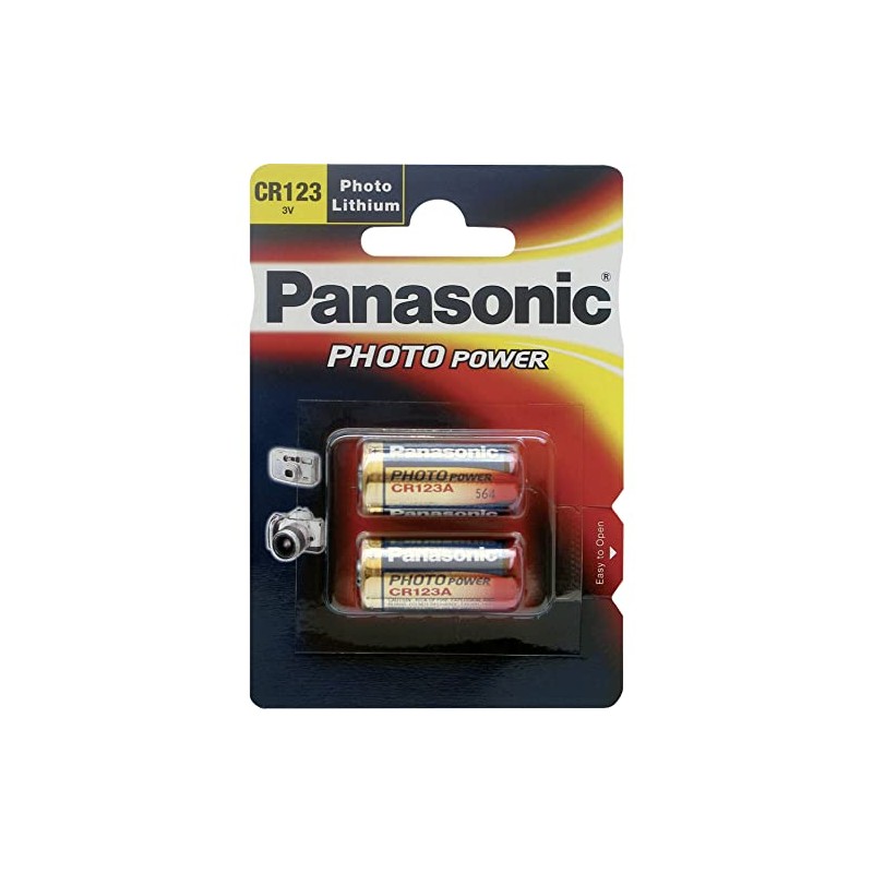 2 Pack Panasonic Cr123A Cr123 Dl123 3V Photo Lithium Camera