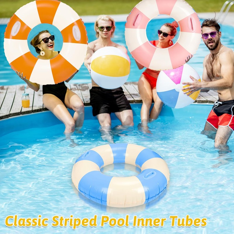 2 PCS 43inch Orange Inflatable Pool Floats for Adults Swimming