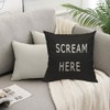TKS MITLAN Scream Here Pillow Cover 18x18 inch Black White
