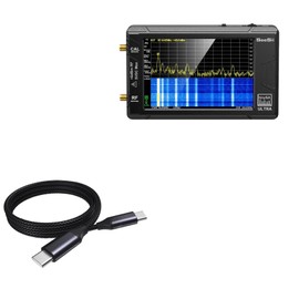 BoxWave Cable Compatible with Seesii Portable TinySA Spectrum Analyzer - DirectSync PD Cable (3ft) - USB-C to USB-C (100W), Type C Braided Charge and Fast Sync - Jet Black