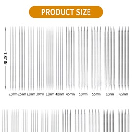 UOIENRT 55 Pcs Double Pointed Stainless Knitting Needles Set, 11 Sizes Double Ended Sweater Knitting Needles Kit for Beginner, 2 MM - 6.5 MM, 20 CM
