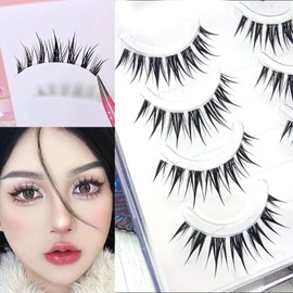 HAPVITAL False Eyelashes, For Lower Eyelashes, Natural False Eyelashes, Handmade High Quality Fiber, Comfortable, 3D Feeling, Transparent, 3D False Eyelashes, Cute Eyelashes, Reusable, Lifestyle