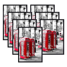 Giftgarden 12x18 Picture Frames Black Poster Frame Set for 12 x 18 Photograph, Wall Mounting, Set of 7