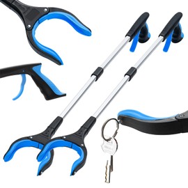 2" Grabber Reacher Tool, 2-Pack Foldable Reacher Grabber Pickup Tool with 360° Rotating Jaw & Magnet