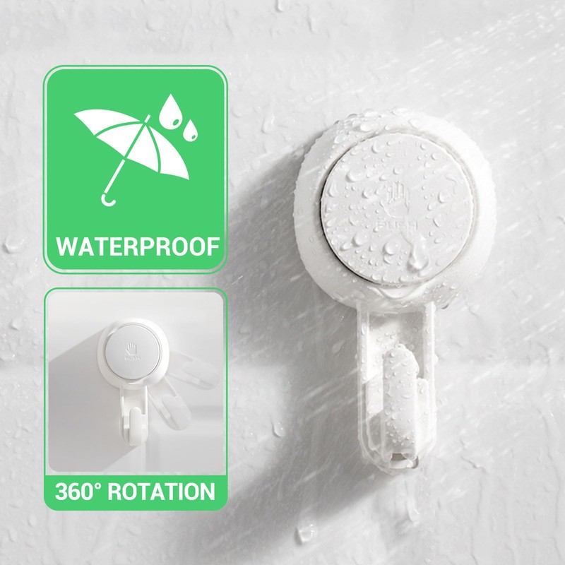 ilikable Bathroom Suction Hook 4 Packs, Detachable and Reusable Door