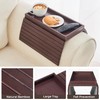 LOVYANXUE Bamboo Sofa Arm Tray Table, Foldable Couch Arm Tray,