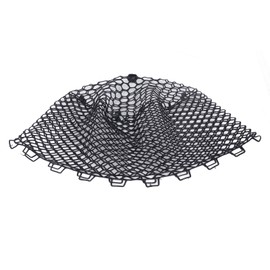 Rubber Fishing Net Replacement Transparent Black Collapsible Fishing Landing Net for Freshwater Saltwater 40cm Depth