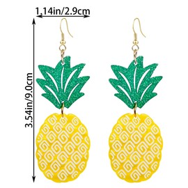 QUSIJIA Summer Coconut Palm Tree Dangle Earring for Women Hawaii Flower Pineapple Leaf Earring for Women Jewelry (pineapple)