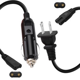 Type A 110V Home/Office Use Power Cable for Electric Lunch Box, 12V/24V Car Use Cable, Portable Heating Box Plug, Heated Lunchbox Replacement Power Cord Charger