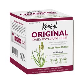 Konsyl Original Formula Daily Fiber, 100% All Natural Psyllium Husk Powder - Stickpacks 30ct