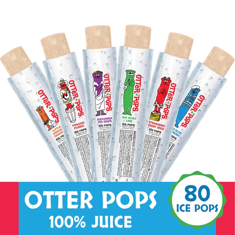 Otter Pops Freezer Bars, 100% Fruit Juice Ice Pops, Original
