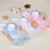 WBZOTSS 3 Pairs Toddler Ruffle Socks Cute Pearls Lace Double