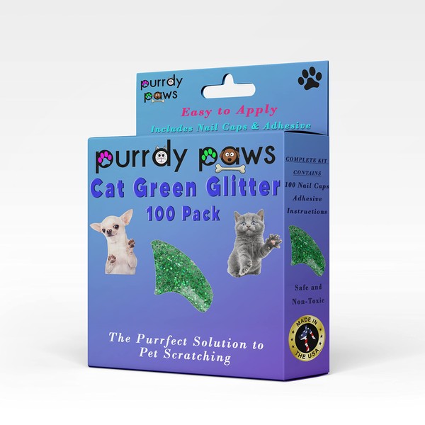 Purrdy Paws 100 Pack Soft Nail Caps for Cat Claws