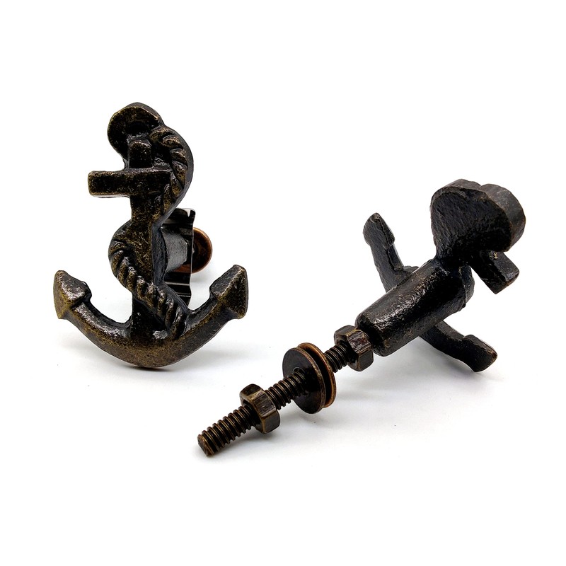 5MOONSUN5's Ship Anchor Cast Iron Door Knobs/Drawer Pulls Dresser Door