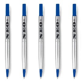 5 x Blue Quink Rollerball Pen Refills Medium - Parker Compatible