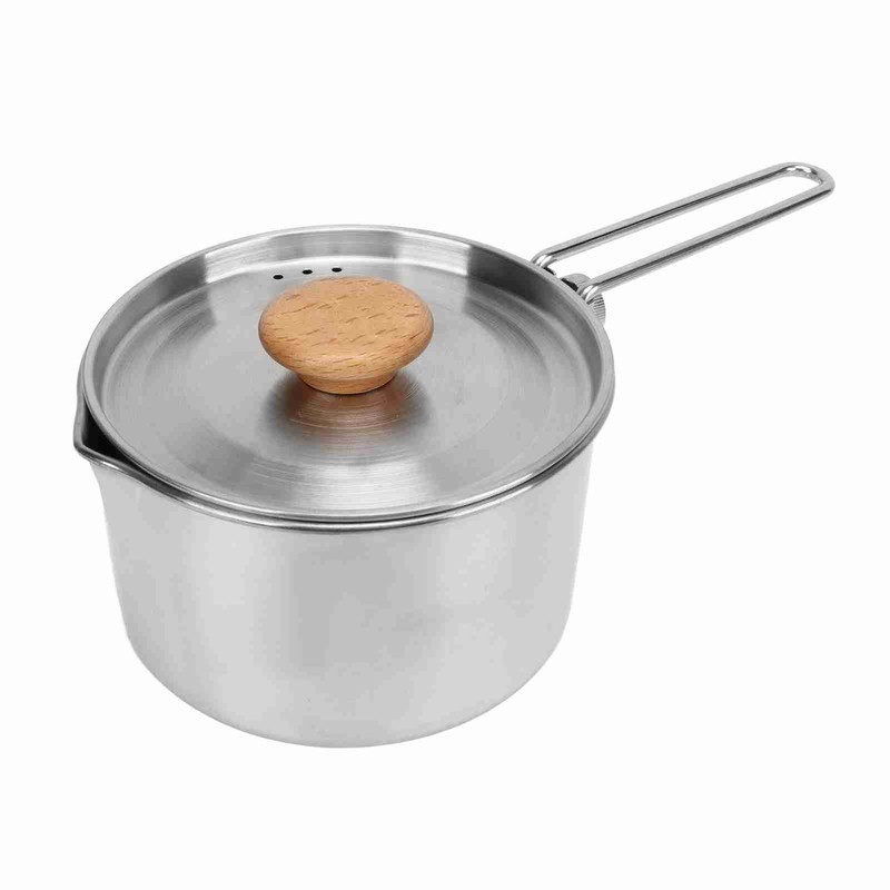 Camping Pot 304 Stainless Steel Portable Camping Kettle with Foldable