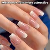 24Pcs False Nails for Woman,Pink Gradient Stick on N/ails,Acrylic Full