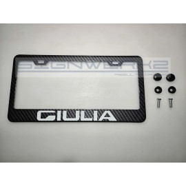 SIGNWERKZ Glowing Giulia Carbon Fiber Printed Stainless Steel license Plate Frame