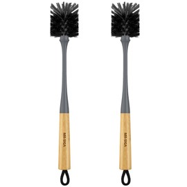 MR.SIGA Water Bottle Brush, Long Handle Bottle Brush for Water Glasses, Baby Bottles, Sports Bottles Cleaning, Gray, 2 Pack