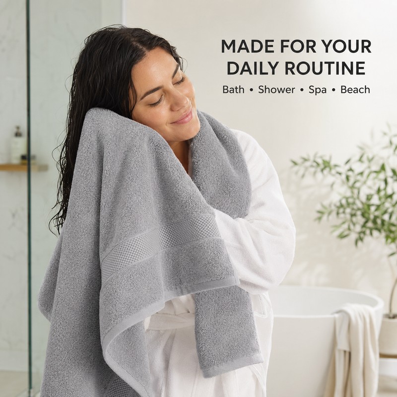 100% Cotton Bath Towel, 70 x 140 cm Large Soft