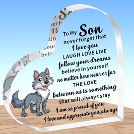 AMZQ Son Gifts Son Heart Shaped Plaque Present Son Christmas Birthday Gifts Keepsake