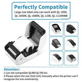 MarkDomain Replace for Brother DK-1241 (4" x 6") Die-Cut Shipping Labels Use with Brother QL-1100NWB QL-1100 Label Printer, (102mm x 152mm) 200 per roll, 10 Rolls (2000 Labels) + 1 Frame