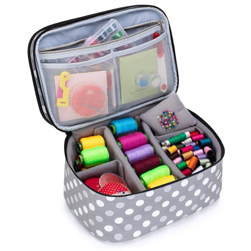 Luxja Double Layer Sewing Accessories Organiser, Storage Bag for Sewing