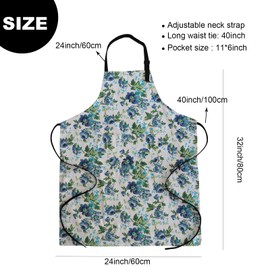 multifuns 2 Pcs 100% Cotton Floral Aprons with pockets for Men Women, Adjustable Bib Grill Large Aprons with 2 Pockets for Kitchen Cooking Garden Apron (Colorful Flowers, 60 * 80cm)