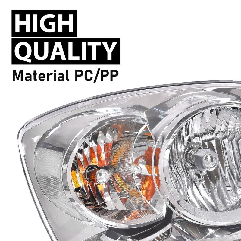 G-PLUS Headlights Assembly w/Bulbs,Fit For Dodge Ram 1500 2006-2008/Ram 2500