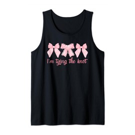 Shes Tying the Knot Bridal Shower Coquette Bows Bachelorette Tank Top