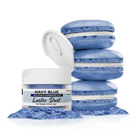 Polvo y pintura comestible Bakelll, 4 g | Polvo comestible LUSTER DUST | Pintura con certificado KOSHER, polvo y polvo | 100% comestible y de grado alimenticio| pasteles, magdalenas, pasteles pops, polvo vegano (azul marino)