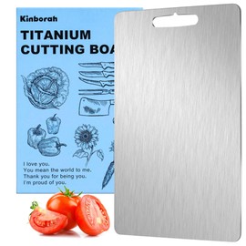 100% Pure Titanium Cutting Board - Cutting Boards for Kitchen, Dishwasher Safe Double-Sided Titanium Board for Home Kitchen Outdoor Camping Christmas Holiday Gifts for Women Wife (18 x 12 inches)