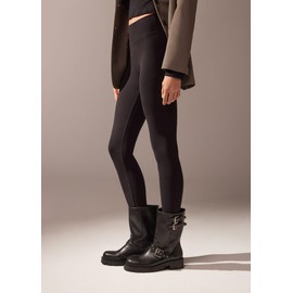 CALZEDONIA Woman's Thermal Leggings in Black, Size S