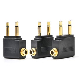 GeekerChip Aeroplane Adapter [3 Pieces], Airline Adapter Aeroplane Adapter 3.5 mm Stereo Socket Audio Aeroplane Adapter for Headphones