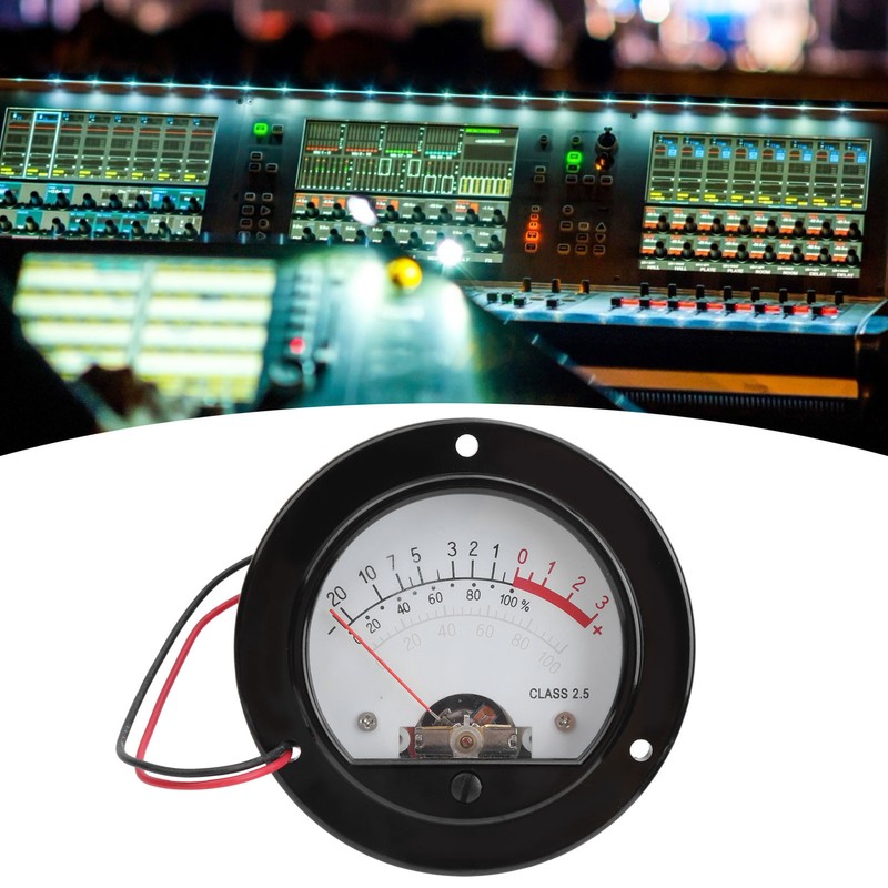 VU Meter Retro Pointer Dial Round Backlight VU Level Audio