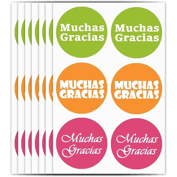 Spanish Thank You Stickers Label for Wedding Bridal Shower Party,1.5